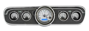 Dakota Digital VHX Gauge System Silver Alloy Blue | 1965-66 Ford Mustang | Dakota Digital | 80126
