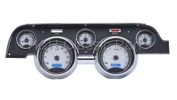 Dakota Digital VHX Gauge System Silver Alloy Blue | 1967-68 Ford Mustang | Dakota Digital | 80139