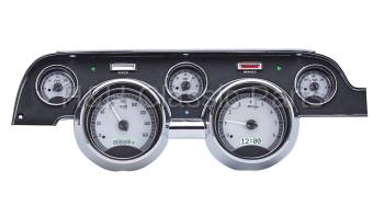 Dakota Digital VHX Gauge System Silver Alloy White | 1967-68 Ford Mustang | Dakota Digital | 80141