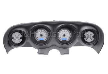 Dakota Digital VHX Gauge System Silver Alloy Blue | 1969-70 Ford Mustang | Dakota Digital | 80149
