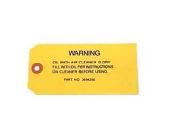 Jim Osborn Reproductions - Oil Bath Air Cleaner Warning Decal - Image 1