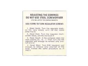 Jim Osborn Reproductions - Glove Box Compass Instruction Decal - Image 1