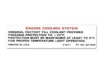 Jim Osborn Reproductions - Cooling System Warning Decal - Image 1