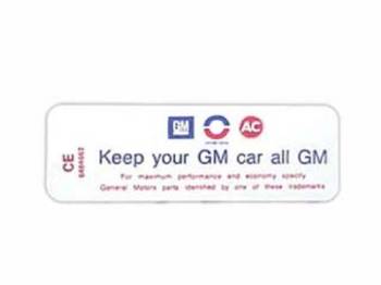 Jim Osborn Reproductions - Keep Your GM all GM Decal - Image 1