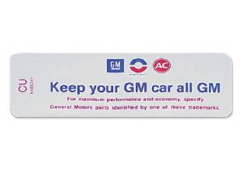 Jim Osborn Reproductions - Keep Your GM all GM Air Cleaner Decal - Image 1