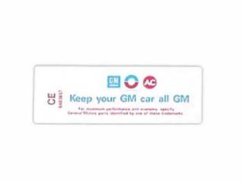 Jim Osborn Reproductions - Keep Your GM all GM Decal - Image 1