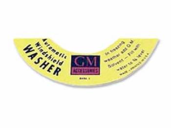 Jim Osborn Reproductions - Windshield Washer Decal (Dash Operated) - Image 1