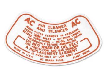 Jim Osborn Reproductions - Air Cleaner Decal - Image 1