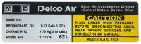 Delco AC Compressor Decal