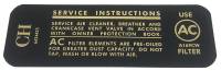 Air Cleaner Service Decal