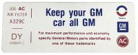 Keep Your GM All GM Decal