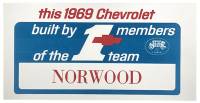 Norwood #1 Team Window Card