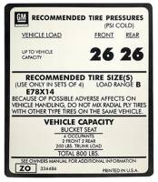 Tire Pressure Decal