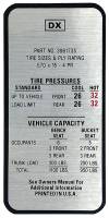 Tire Pressure Decal