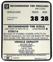 Tire Pressure Decal