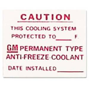 Cooling System Decals