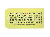Decals & Stickers - AC Evaporator Box Decals - Jim Osborn Reproductions - Radio Reception Instruction Tag