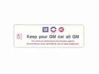 Classic Impala, Belair, & Biscayne Parts - Jim Osborn Reproductions - Air Cleaner Decal (Keep Your GM all GM)