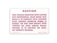 Decals & Stickers - Interior Decals - Jim Osborn Reproductions - PosiTraction Warning Decal