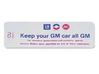 Keep Your GM all GM Air Cleaner Decal