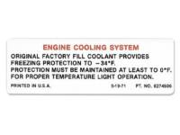 Cooling System Warning Decal