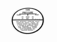 Classic Tri-Five Parts - Jim Osborn Reproductions - Tire Pressure Decal