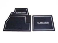 Danchuk MFG - Carpet/Rubber Floor Mats with Bel-Air Script Black (4 pcs)