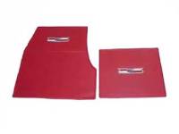 Floor Mats - Rubber Floor mats - Danchuk MFG - Rubber Floor Mats with Crest Emblem Red (4 pcs)
