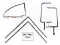 Glass - Side Glass Sets - H&H Classic Parts - 6-pc Side Glass Set with Chrome Frames (Clear)