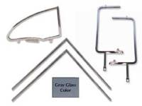 Glass - Side Glass Sets - H&H Classic Parts - 6-pc Side Glass Set with Chrome Frames (Gray)
