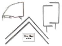 H&H Classic Parts - 6-pc Side Glass Set with Chrome Frames (Clear)