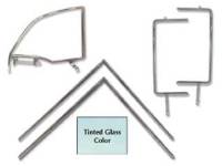 Glass - Side Glass Sets - H&H Classic Parts - 6-pc Side Glass Set with Chrome Frames (Tinted)