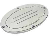 Fuel System Parts - Gas Tank Conversions - Classic Performance Products - Oval Polished Fuel Door
