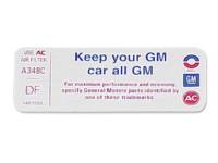 Keep Your GM all GM Decal