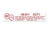 Air Cleaner Service Instrumentruction Decal